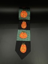 Ties In Disguise Halloween Men&#39;s Neck Tie 100% Silk Pumpkin Jack O Lantern - £17.95 GBP