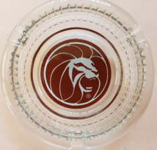 Vintage MGM Grand Hotel Las Vegas &#39;Red Lion&#39;  4-1/2 x 1 tall clear Glass Ashtray - £8.75 GBP