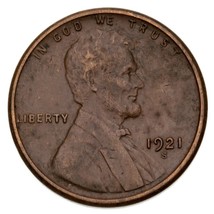 1921-S 1C Lincoln Cent in XF Condition, Brown Color, Full Wheat Lines - £31.00 GBP