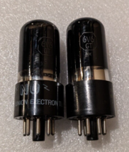 6V6GT National Union Matched Distortion Pair Tubes NOS Test Black Glass &amp; Plate - £34.38 GBP