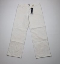 Deadstock Vintage Y2K Streetwear Mens 34x32 Baggy Fit Wide Leg Denim Jeans White - $69.25