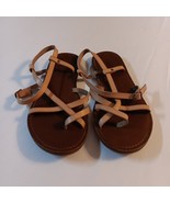 Sandals Women’s Sz 8W Toe Wrap Thong Strappy Tan Brown Universal Thread ... - $236.42 MXN