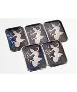 Magnifique Argent Sterling Siam Niello Émail Broche Ensemble De 5 (49.1g) - $7,898.11 MXN