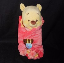Disney Babies Soft Baby Winnie The Pooh Stuffed Animal Plush Toy W/ Bee Blanket - £18.59 GBP
