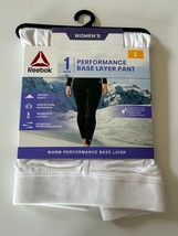 Reebok Women&#39;s Warm Performance Base Layer Pants Size Large White Brand NEW - £6.25 GBP