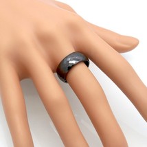 8MM Wide Rings Comfort Fit Multi Faceted Women White Black Ceramic Ring Engageme - £8.13 GBP