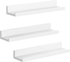 Set Of 3 Floating Shelves By Songmics, 15-Inch Wall Shelf Ledge, White Ulws38Wt. - £27.68 GBP