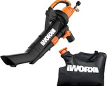 Worx Wg509 12-Amp Trivac 3-In-1 Electric Leaf Blower With All-Metal Mulc... - $129.93