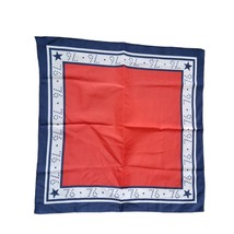 Vintage Patriotic Red White Blue Spirit of 76 Scarf USA 4th of July Poli... - $14.94