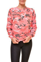 WILDFOX Damen Sweatshirt Camo Junior Stilvoll Sanft Rosa Größe S WSV19038X  - £51.01 GBP