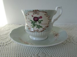 QUEEN&#39;S BONE CHINA ROYAL HORTICULTURAL CTR TEACUP &amp; SAUCER REDOUTE&#39;S ROS... - $275.87 MXN