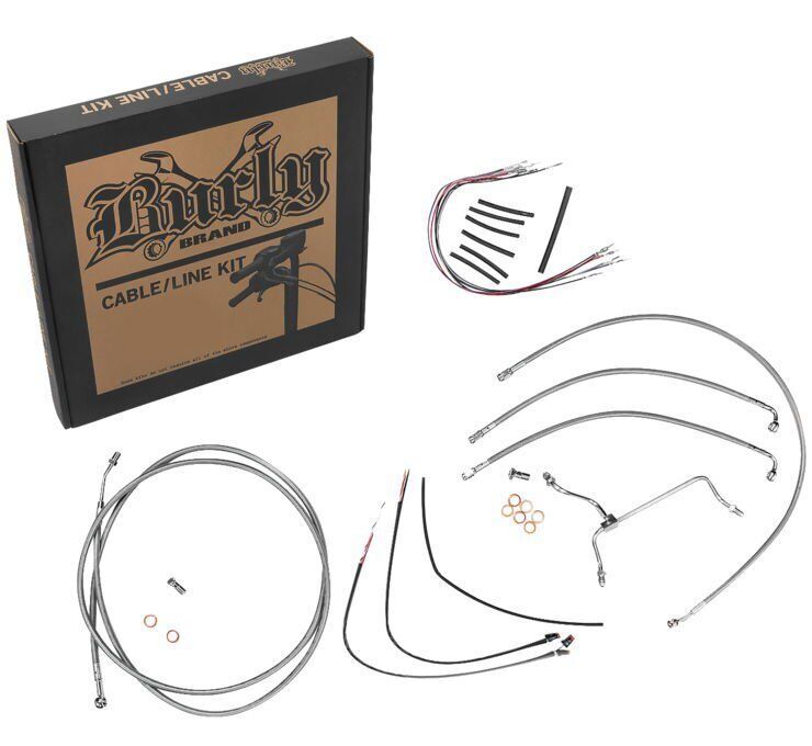 Burly Cable and Brake Line Kits 14in. Gorilla Bars Stainless Braid B30-1158 - $367.95