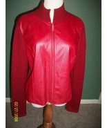 Jones New York Geniune LEATHER Sweater Back SZ M - $41.14 CAD