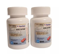 2 Gencare Senna-S Natural Vegetable Laxative + Stool Softener Dual Action 200 - £21.79 GBP
