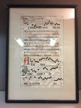 Large Latin Religious Double Sided Antique Antiphonal Vellum Music Sheet Framed - £712.21 GBP