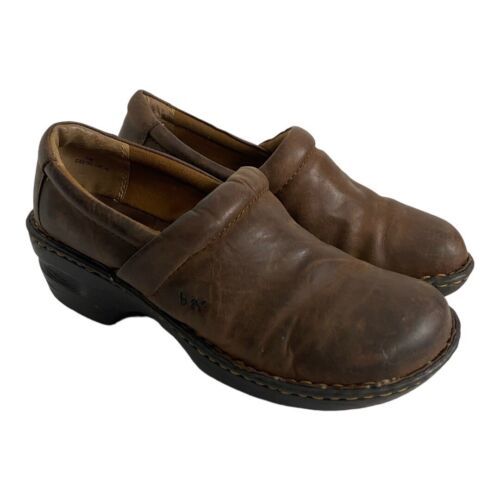 Primary image for Born BOC Brown Slip On Clogs Size 7 Loafers Occupational Comfort Nurse
