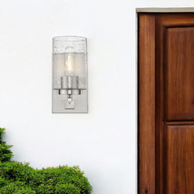 Silver Metal and Textured Glass Wall Sconce - $2,886.80 MXN