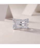 Exquisite 18K 925 Sterling Silver Triple X Design Full Moissanite Ring (... - €196,94 EUR