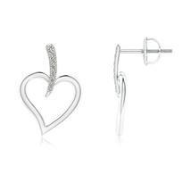 ANGARA 1.3mm Natural Diamond Heart Leaf Earrings in 14K Solid Gold for Women - £481.29 GBP