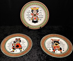 Set of 3 Wedgwood Augustus Jansson Playing Card Series Plates, Etruria, ... - $125.00
