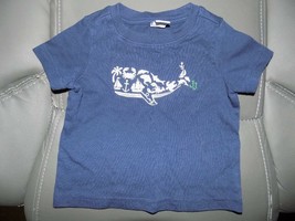 Janie And Jack Boys Whale Short Sleeve Blue Shirt Size 3/6 Months EUC - £13.37 GBP