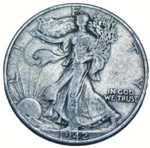 United States 1942-P Silver Walking Liberty Half Dollar~Free Shipping #A83 - £11.66 GBP