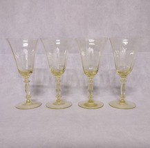 Cambridge 3130 Crystal Water Goblets 4 Yellow 7.25&quot; - £68.30 GBP
