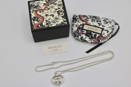 Gucci Love Britt Sterling Silver Interlocking G Heart Pendant Necklace - £336.04 GBP