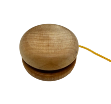 Vintage Solid Natural Wood Yo Yo Classic Toy 2 x 2&quot; with String - $12.45