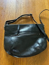 THE SAK Small Black Leather Purse w Blue Polyester Liner &amp; Zipper Closure and  - £15.49 GBP