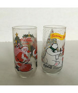Vintage coca cola seasons greeting Christmas holiday drinking glasses sa... - €17,15 EUR