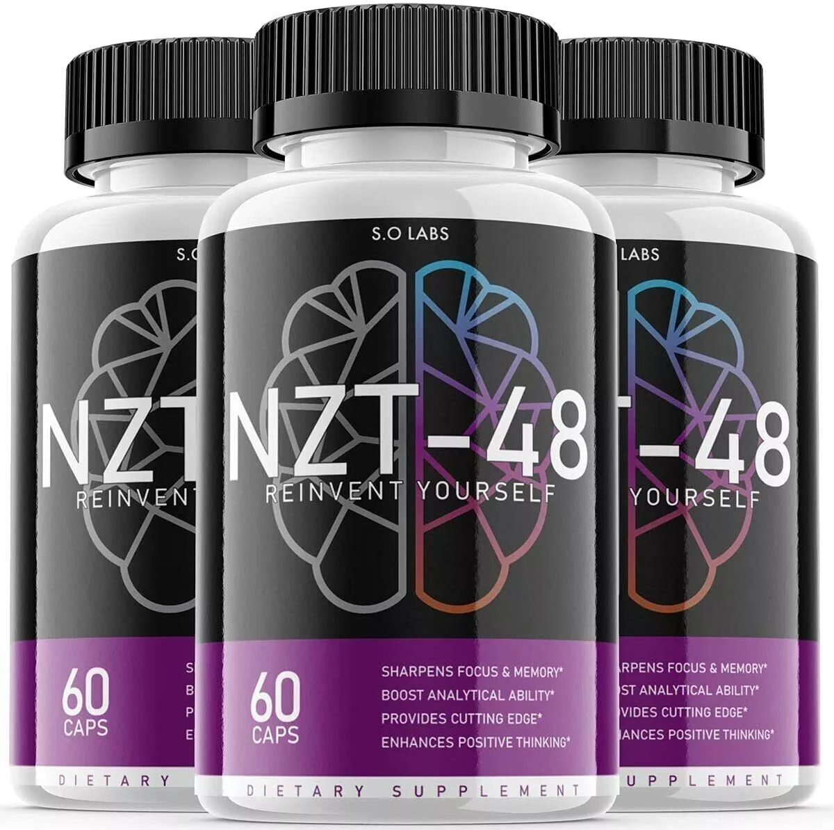 (3 Pack) NZT-48 Brain Booster, NZT-48 Limitless Focus Nootropic (180 Cap... - $86.98