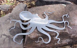 Ocean Octopus - Metal Wall Art - Silver 13&quot; x 8&quot; - £20.53 GBP