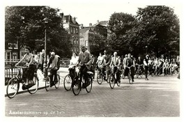 Vintage Amsterdammers on the Bike RPPC Postcard Amsterdam Holland - £11.69 GBP