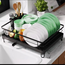 Kitsure Dish Drying Rack Space-Saving Dish Rack, Dish Racks for Kitchen Counter, - £15.73 GBP