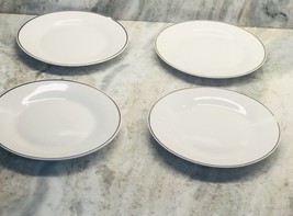 Set Of 4 Dessert Snack Appetizer 8” Gold Trimmed Plates White-By Royal N... - $59.28