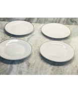 Set Of 4 Dessert Snack Appetizer 8” Gold Trimmed Plates White-By Royal N... - $59.28