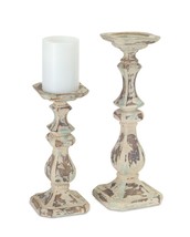 Candle Holder (Set of 2) 10&quot;, 14&quot;H Polystone - £54.19 GBP