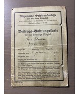 Germany Contribution Receipt Card For The Voluntary Member  1940-1942 WWII - €9,88 EUR