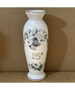 Vintage Lefton China Japan 25th Anniversary Vase Ceramic Rose Bud 6.5” - $15.36 CAD