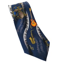Utopia Musician Drums Guitar Saxophone Piano Keys Music Notes Novelty Necktie - £16.61 GBP