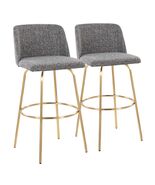 LumiSource Toriano 30" Contemporary Grey Fabric Swivel Barstools (Set of 2) - $384.99