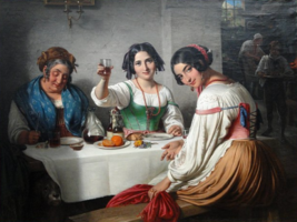 painting Giclee  Italian Osteria Scene by Marstrand. Life Art Repro  canvas - £6.86 GBP+