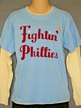 Philadelphia Phillies T-Shirt Vintage Blue Boys Youth Medium 12/14 NEW Twofer - £12.62 GBP