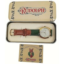 Applause Rudolph The Red Nose Reindeer Watch Leather Band Limited Edition 1993 - £37.52 GBP