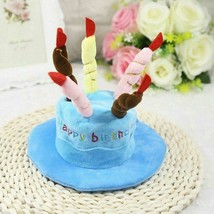 Hat Cap Cake Candles Pet Birthday Costume Cosplay Puppy Dog Cat Christmas Blue - £6.60 GBP