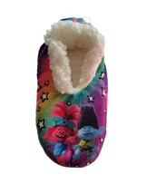NWT Trolls M/L 13-4 Fuzzy Babba Slipper Socks World Tour Poppy Branch Colorful  - £9.14 GBP