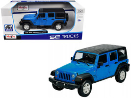 2015 Jeep Wrangler Unlimited Blue w/ Black Top SE Trucks Series 1/24 Diecast Car - $34.99