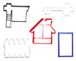 Housewarming New Home Real Estate Realtor Set Of 5 Cookie Cutters USA PR1360 - £7.98 GBP