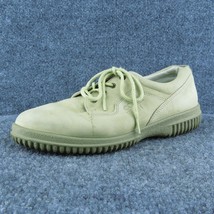 ECCO Soft Women Sneaker Shoes Beige Leather Lace Up Size 39 Medium - £19.39 GBP